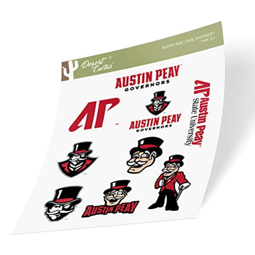 Austin Peay State University APSU Governors NCAA Sticker Vinyl Decal Laptop Water Bottle Car Scrapbook Family Full Sheet 